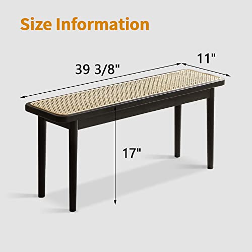 Fancyarn Solid Oak Woven Bench