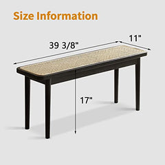 Fancyarn Solid Oak Woven Bench