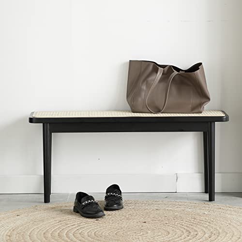 Fancyarn Solid Oak Woven Bench