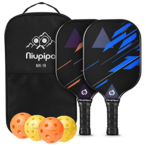 Niupipo Pickleball Paddles, Pickleball Set of 4 Balls and 1 Pickleball Bag