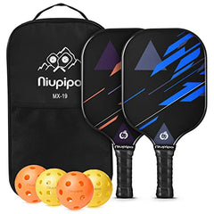 Niupipo Pickleball Paddles, Pickleball Set of 4 Balls and 1 Pickleball Bag