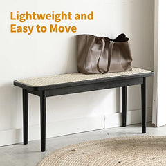 Fancyarn Solid Oak Woven Bench