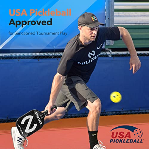 niupipo Explorer Pickleball Paddle - Fiberglass, USA Approved Professional Pickleball Paddles, Polypropylene Honeycomb Core, Ultra Cushion, 4.5″ Grip Size, Mid-Weight with Cover, for Advanced Players