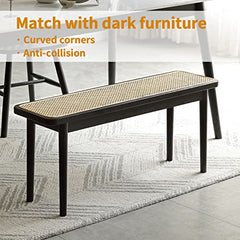 Fancyarn Solid Oak Woven Bench
