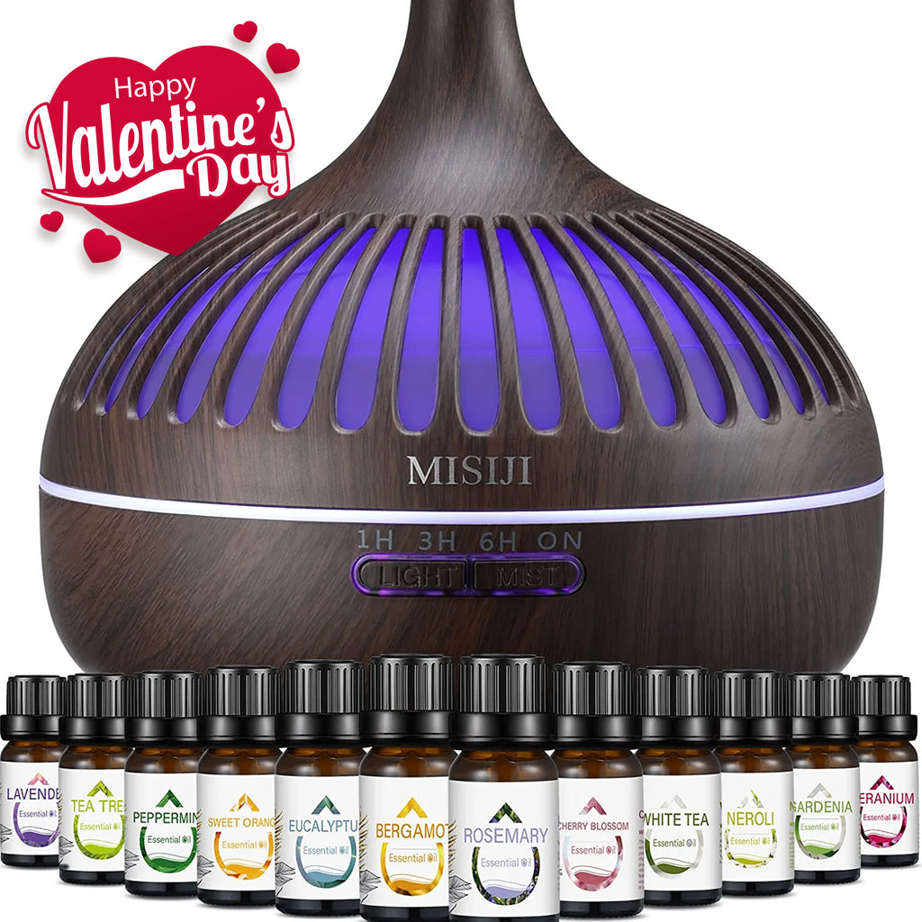 MISIJI Aromatherapy Diffuser with 10 Essential Oils Set