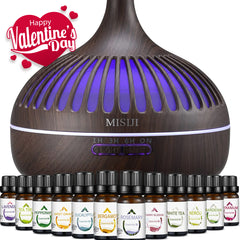MISIJI Aromatherapy Diffuser with 10 Essential Oils Set